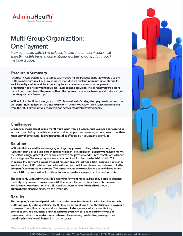 Multi-Group Organization One Payment screenshot